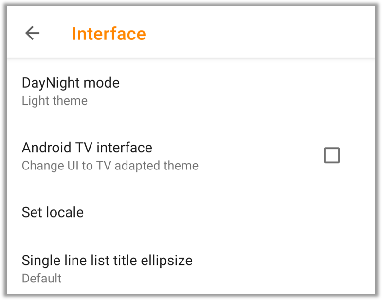 General Interface Settings