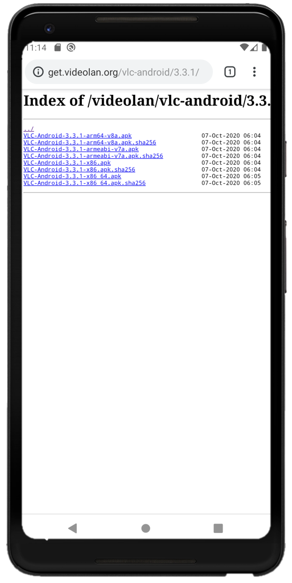 VLC for Android versions.