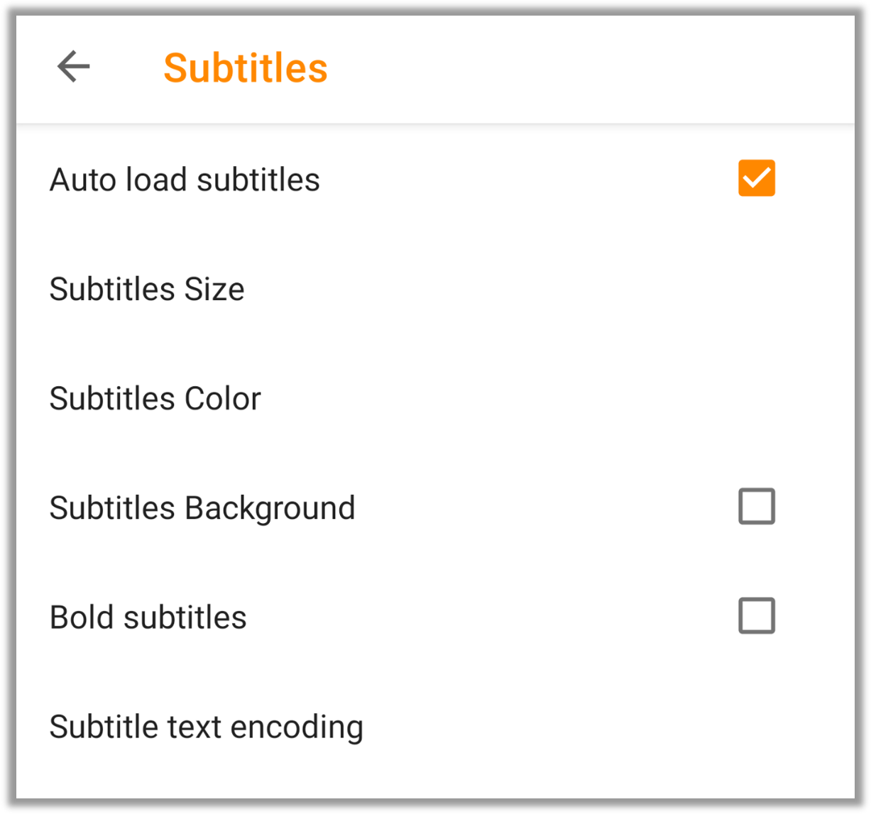 Subtitles extra settings