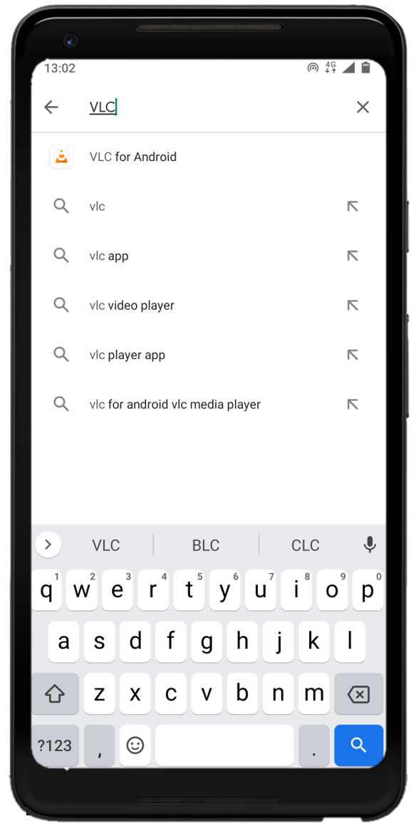 Search VLC in Play Store