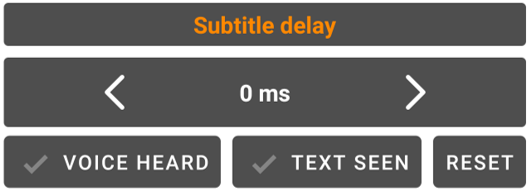 Subtitles Delay Widget